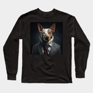 Australian Cattle Dog in Suit Long Sleeve T-Shirt